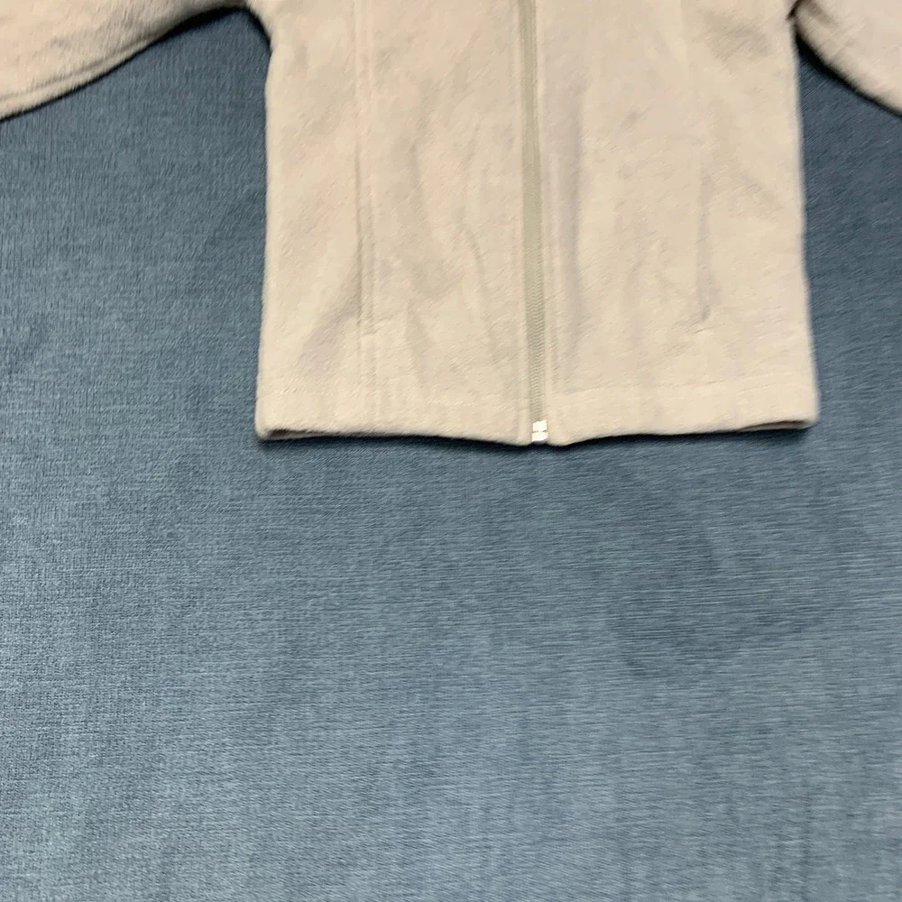 Columbia Fleece Jacket Boys 3T Beige Logo Full Zip Mock Neck Long Sleeve Winter